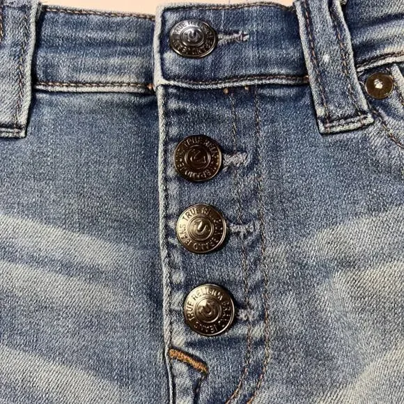 TRUE RELIGION Maisie High Rise Denim Shorts Med Wash Western Cowgirl Sz 27 NWT - Picture 4 of 10